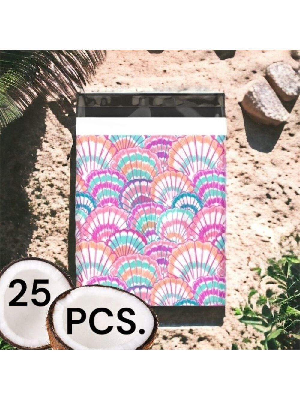 25 10X13 Poly Mailers Seashell Shells Flat Mailers PRICE IS FIRM - Picture 7 of 7